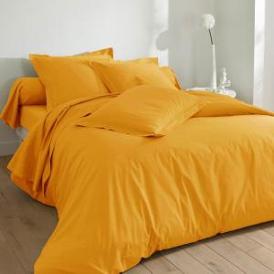 Housse de couette en coton jaune curcuma 240x220