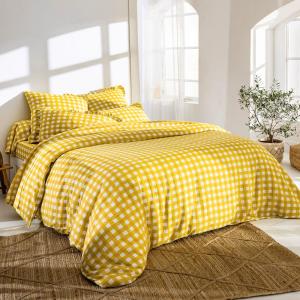 Housse de couette en coton jaune maïs 200x200