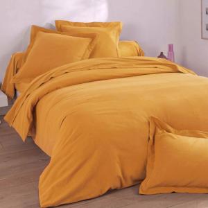 Housse de couette en coton jaune soleil 140x200