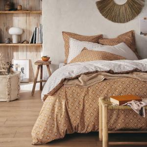 Housse de couette en Coton Marron 140x200 cm