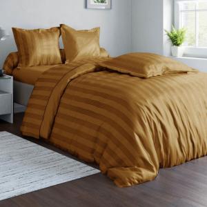 Housse de couette en coton marron caramel 140x200