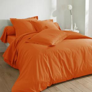 Housse de couette en coton orange cuivré 240x220
