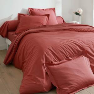 Housse de couette en coton orange sienne 240x220cm