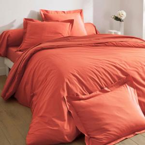 Housse de couette en coton orange terracotta 240x220