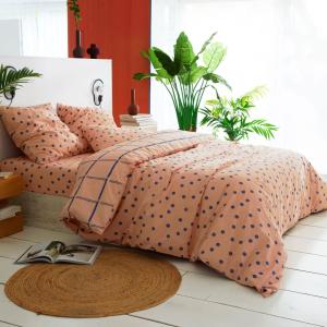 Housse de couette en coton rose 240x220cm