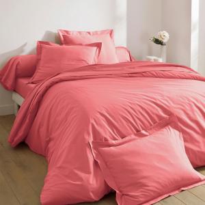 Housse de couette en coton rose bois de rose 200x200