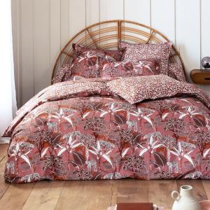Housse de couette en coton rose bois de rose 260x240