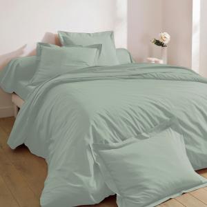Housse de couette en coton vert amande 200x200