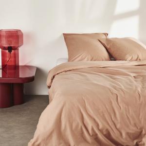 Housse de couette en coton vieux rose 240x220