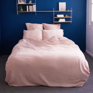 Housse de couette en double gaze de coton rose délicat 140x…