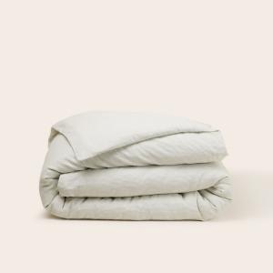 Housse de couette en Fines rayures tissées en lin coton Ver…