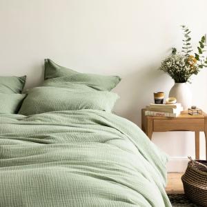 Housse de couette en gaze de coton 200x200cm Sauge