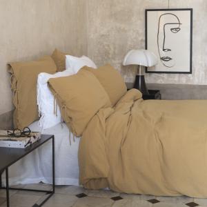 Housse de couette en gaze de coton light camel 240X220 CM