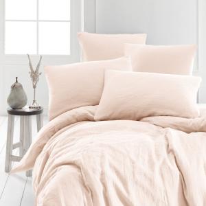 Housse de couette en gaze de coton  poudre 140x200 cm