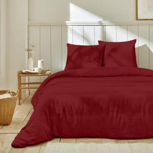 Housse de couette en gaze de coton rouge 260x240 cm