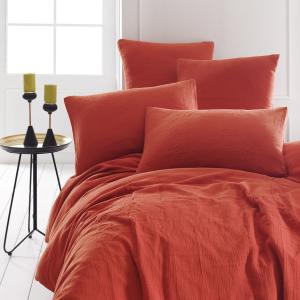 Housse de couette en gaze de coton  terracota 140x200 cm