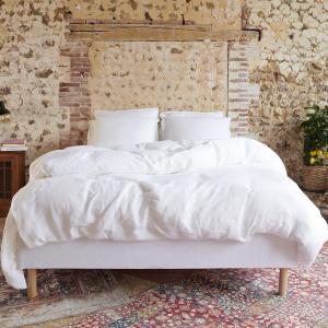 Housse de couette en lin blanc 240x220cm