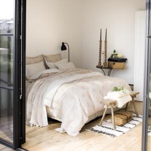 Housse de couette en lin marron terre d'ocre 260x240