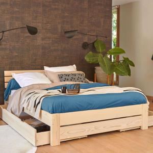 Housse de couette en percale bio bleu paon 260 x 240 cm