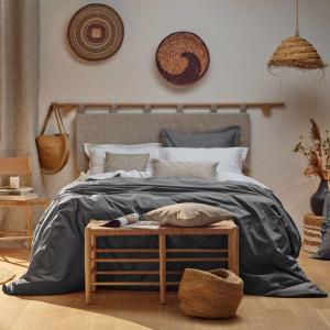Housse de couette en percale bio gris anthracite 260 x 240…