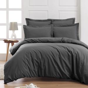 Housse de couette en percale coton  anthracite 280x240 cm