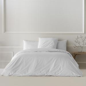 Housse de couette en percale coton blanc 220x220 cm