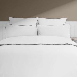 Housse de couette en percale coton  blanc/anthracite 260x24…