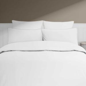 Housse de couette en percale coton  blanc/ficelle 240x220 cm