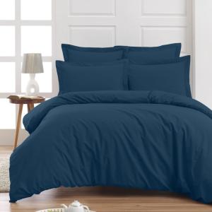 Housse de couette en percale coton  indigo 280x240 cm