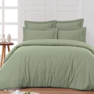 Housse de couette en percale coton  sauge 280x240 cm
