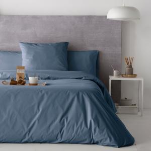 Housse de couette en percale de coton 140x200 cm bleu