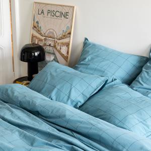 Housse de couette en percale de coton 140x200cm Eau De Fonte