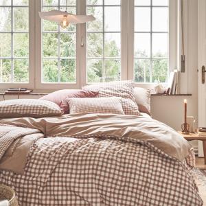 Housse de couette en percale de coton beige dune 140x200
