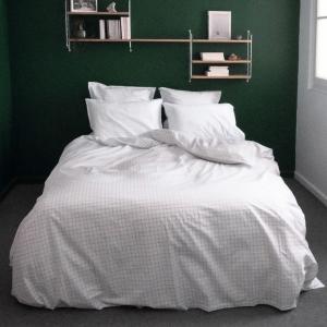 Housse de couette en percale de coton bio à carreaux 140x20…