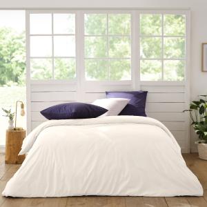 Housse de couette en percale de coton Blanc 240 x 220 cm