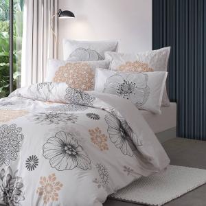 Housse de couette en percale de coton  gris perle 200x200 cm