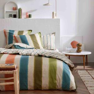 Housse de couette en percale de coton multicolore 240x220cm