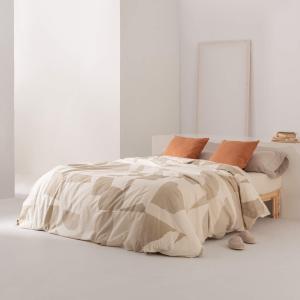 Housse de couette en popeline de coton 300 fils beige 140x2…