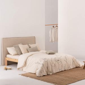 Housse de couette en popeline de coton 300 fils beige 200x2…