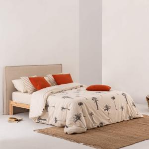 Housse de couette en popeline de coton 300 fils beige 260x2…