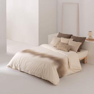 Housse de couette en popeline de coton 300 fils marron 140x…