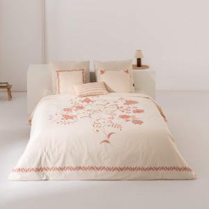 Housse de couette en popeline de coton 300 fils orange 200x…