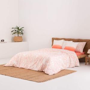 Housse de couette en popeline de coton 300 fils orange 220x…