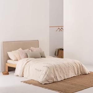 Housse de couette en popeline de coton 300 fils taupe 200x2…