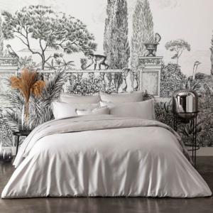 Housse de couette en satin argent 200x200