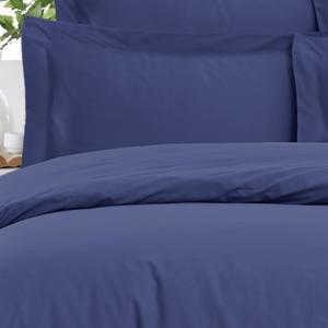 Housse de couette en satin de coton 120 fils  marine 140x20…