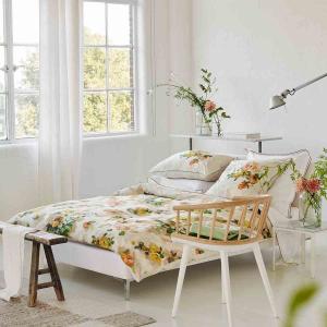 Housse de couette en satin de coton beige 140x200cm