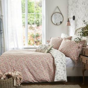 Housse de couette en satin de coton liberty corail 200x200cm