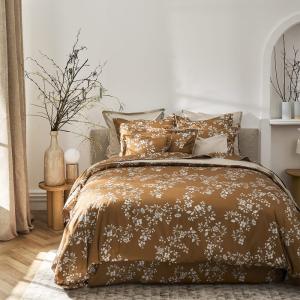 Housse de couette en satin de coton orange 240x220