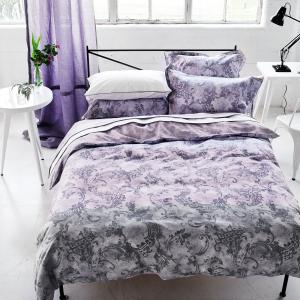 Housse de couette en satin de coton violet 240x220